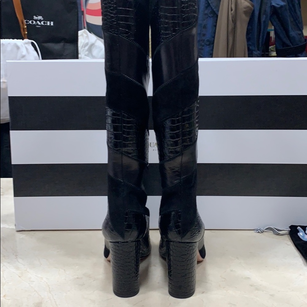 AQUAZZURA BOETTI BOOTS IN BLACK SUEDE AND LEATHER SLIP ON STYLE SIZE 8.5 - Picture 7 of 10